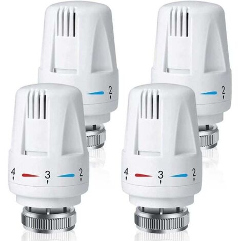 Lot De 4 Vanne Thermostatique Radiateur, Tête Thermostatique Radiateur M30 x 1,5, Robinet Thermostatique Radiateur pour La Maison Et Le Bureau, Remplacement de Thermostat de Radiateur