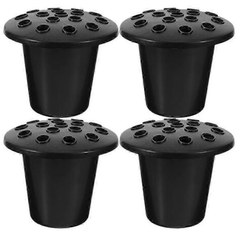 Lot de 4 vases commémoratifs pour cimetière, porte-fleurs pour tombe, 16 trous, jardinière en plastique - 13,00 x 13,00 x 10,00 cm