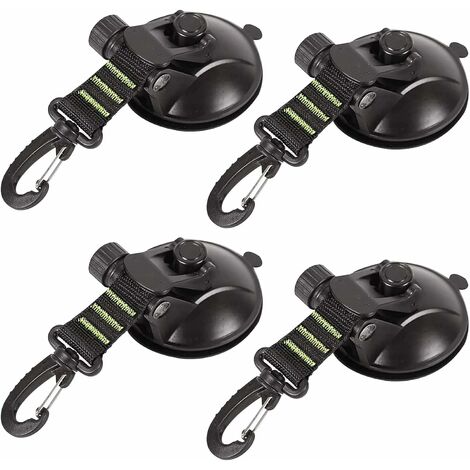 Lot de 4 ventouses d'ancrage avec fixation à ventouse pour voiture, camping, bâche, accessoire ventouse multifonction pour tentes comme auvent latéral de voiture