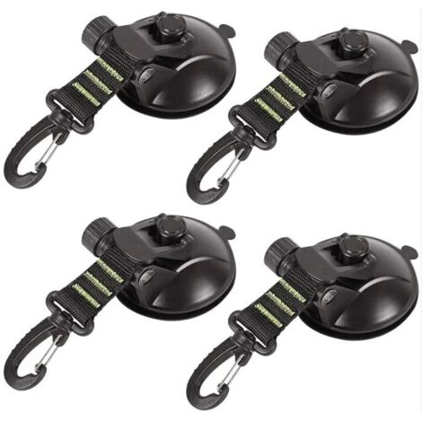 Lot de 4 ventouses d'ancrage avec fixation à ventouse pour voiture, camping, bâche, accessoire ventouse multifonction pour tentes comme auvent latéral de voiture