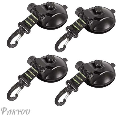 Lot de 4 ventouses d'ancrage multifonction pour voiture, camping et bâche
