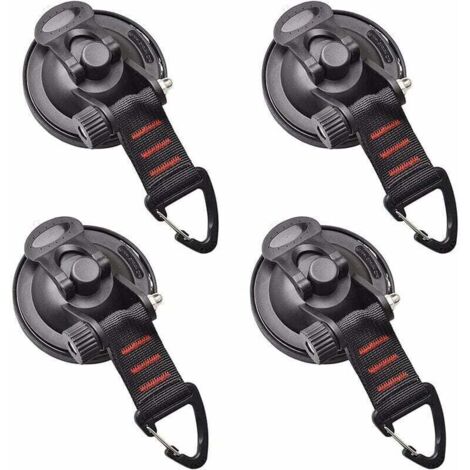 Lot de 4 ventouses d'ancrage multifonction pour voiture - Kit de fixation pour bâche de camping - Ventouse avec fixation - Pour camping-car, maison, atelier