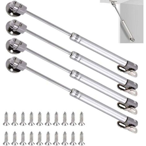 Lot de 4 vérins à gaz 150N – Longueur 270mm – Acier laminé et plastique ABS – Pour portes en bois et meubles TV – Installation sécurisée