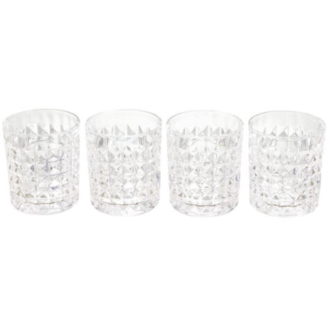 Lot de 4 Verres à Whisky Design "Coffret" 9cm Noir