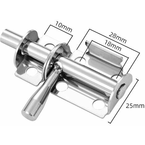 Lot de 4 Verrou de Porte Coulissant, Serrure Porte Interieure Porte de Jardin, Loquet Porte Coulissant en Acier Inox, Verrou Porte en Bois, Serrure Porte Coulissante pour Salle de Bain, Chambre