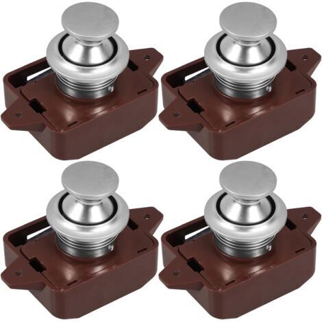 Lot De 4 Verrous De Porte À Bouton-Poussoir Pour Camping-Car Loquets Pour Porte D'Armoire Verrou D'Armoire À Bouton-Poussoir