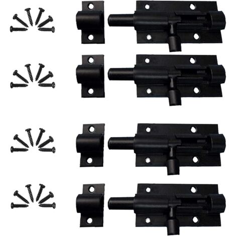 Lot de 4 verrous en acier inoxydable, loquets de porte, verrous coulissants en acier inoxydable
