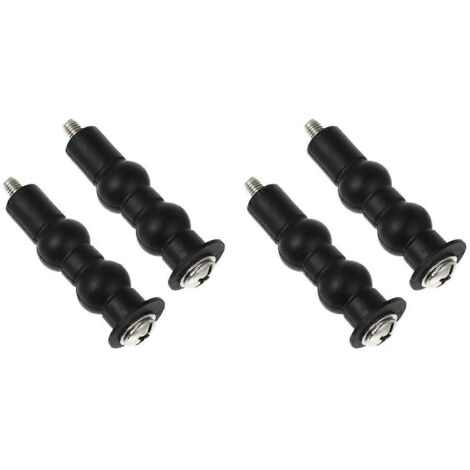 Lot de 4 vis de fixation pour WC, boulons de fixation pour abattant de WC, capuchons noirs