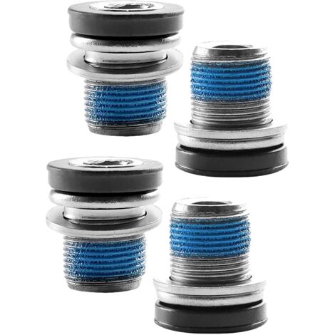 Lot de 4 vis de manivelle de vélo M15 pour vélo électrique Bosch, vis de bras de manivelle de vélo avec joint d'étanchéité, vis de pédalier avec sécurité à vis, vis de manivelle de vélo 15 mm