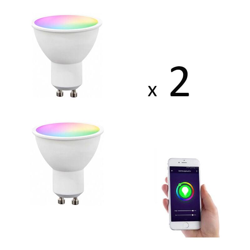 KYF - Lot de 4 x Ampoule GU10 led connectée rvb 4,8W 380 lm