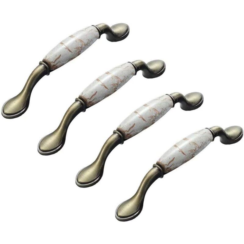 Lot de 4 x Poignées de Meuble Céramique Vintage, Poignée de Meubles en Céramique Meubles Tiroir Poignées Alliage de Zinc, Poignée de Meuble Tiroir Lot de 4 x Poignées de Meuble Céramique Vintage, Poignée de Meubles en Céramique Meubles Tiroir Poignées Alliage de Zinc, Poignée de Meuble Tiroir