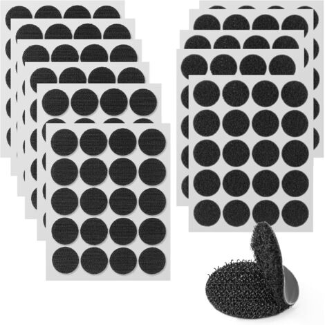 Lot de 40 attaches Velcro, support double face auto-adhésif, 2,5 x 2,5 cm (rond), adhésif double face puissant pour une fixation sécurisée.