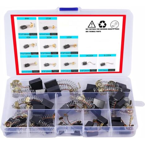 Lot de 40 balais de charbon pour moteur électrique, accessoires d'outils électriques, brosses de rechange pour marteau perforateur électrique, scies circulaires, meuleuses d'angle