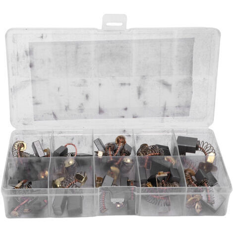 Lot de 40 balais de charbon pour moteurs électriques, 10 tailles assorties, pièces de rechange en graphite et cuivre pour outils électriques, perceuses, scies, meuleuses, moteurs