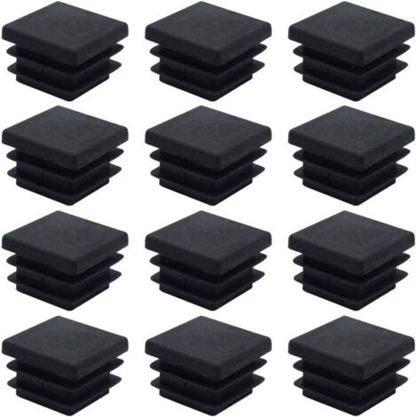 Lot de 40 bouchons en plastique carré 20mm x 20mm noir – Résistance aux chocs – Protection pour pieds de meubles – Installation facile