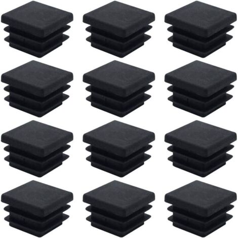 Lot de 40 bouchons en plastique carré 20mm x 20mm noir – Résistance aux chocs – Protection pour pieds de meubles – Installation facile