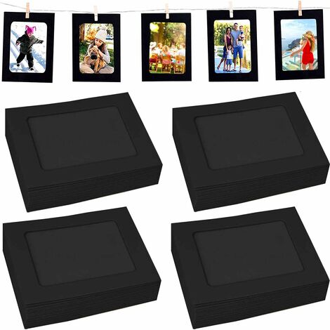 Enenes Lot de 20 cadres photo en papier kraft de 10,2 x 15,2 cm avec clips  en bois et ficelle de jute