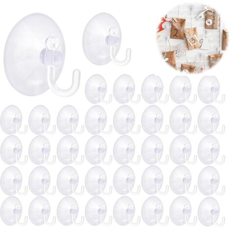 32 Anneaux à Œillets Rideau Plastique Coolty - Silencieux 40mm Diamètre Intérieur, Argent