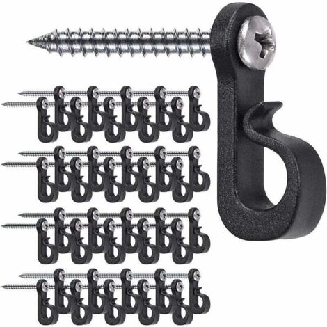 Lot de 40 crochets de suspension pour lumières de Noël avec vis cruciformes pour garage, Nouvel An, fête en plein air, fil facile à démouler et lumières LED, vis dans le sens de la