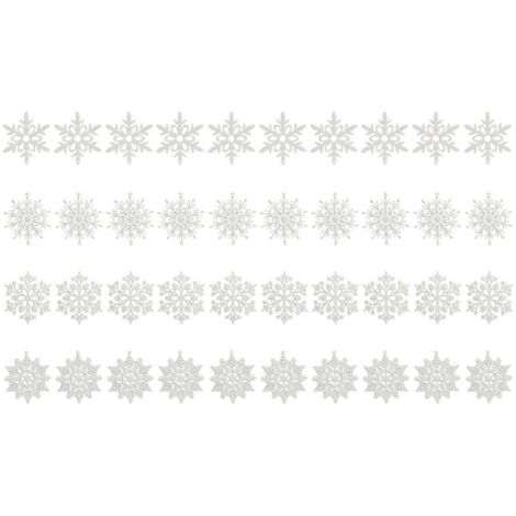 Lot de 40 décorations de Noël en forme de flocons de neige pailletés (voir photo)