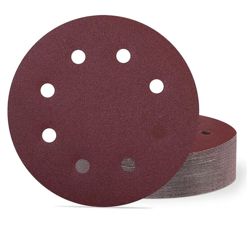 Lot de 40 disques abrasifs 180 mm grain 240 - disques de 180 mm - 8 trous - Papier abrasif pour ponceuse murale