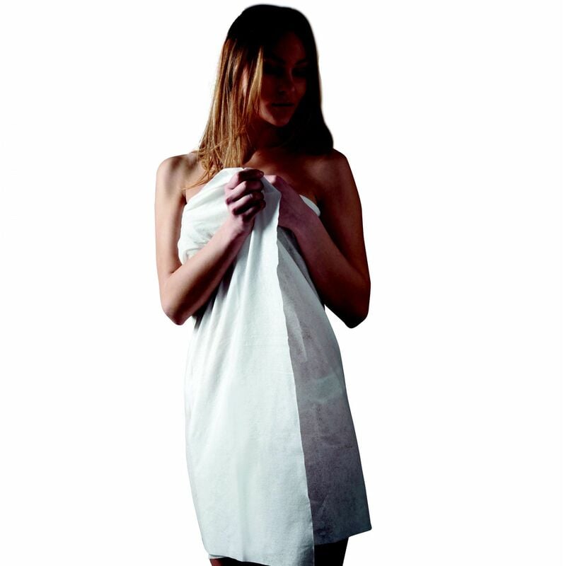 Lot de 40 draps de bain en spunlace 100 x 150 cm jetables Vivezen