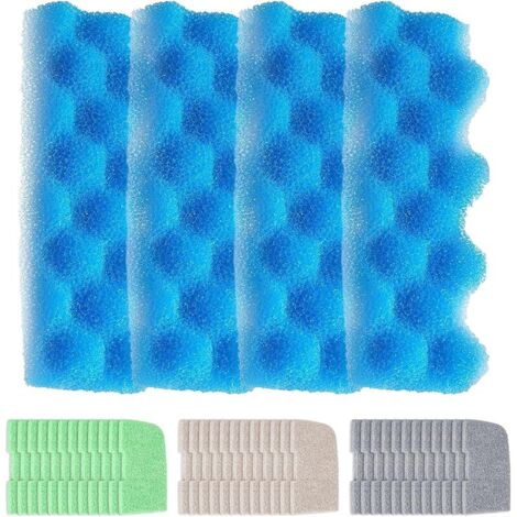 Lot de 40 filtres de rechange pour aquarium compatibles avec les filtres d'aquarium Fluval 306/307 avec 4 mousses biologiques, 36 extracteurs d'ammonia