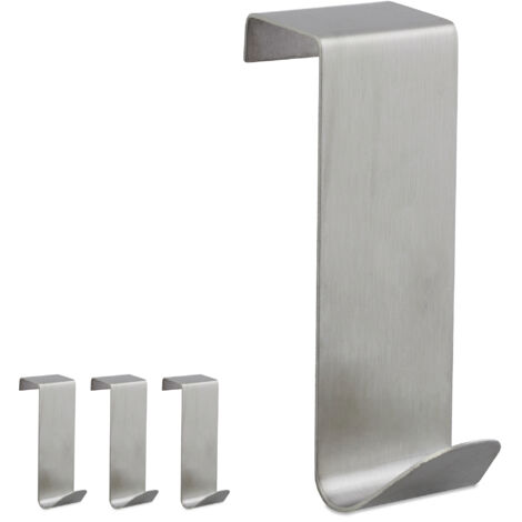 Lot de 40 patères de porte, acier inoxydable, à accrocher, anti-rouille, forme en S, 2 cm d'épaisseur, argent