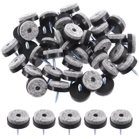 Lot de 40 patins en feutre pour meubles, antidérapants, anti-rayures, carrés, en plastique ABS, kit de patins de meubles, protection de sol pour pieds en bois de chaise, table, canapé