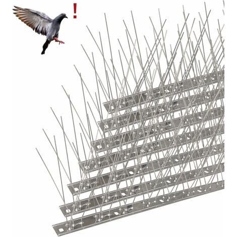 Lot de 40 pics anti-oiseaux de 33 cm en acier inoxydable pour effrayer les pigeons, les corbeaux, les moineaux et les chats - Pics respectueux des animaux
