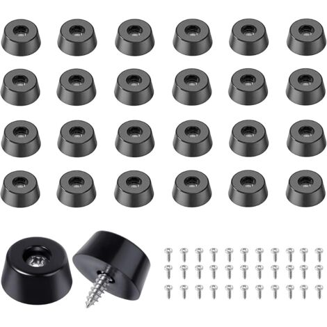Lot de 40 pieds en caoutchouc pour planches à découper - Base anti-vibration - Pieds en caoutchouc - Pieds à visser pour protéger les meubles de l'humidité et des rayures du sol (22 x 18 x 10 mm)