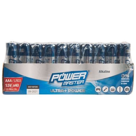 Piles alcalines Super LR03 type AAA, 40 pcs, 40 Pcs