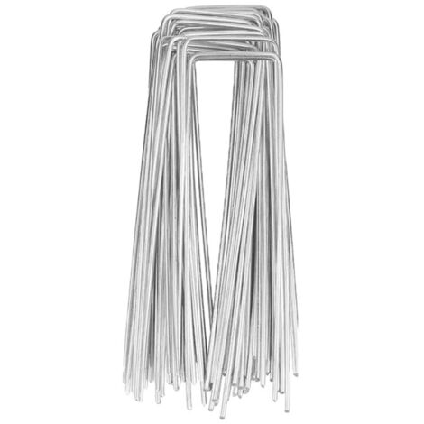 Lot de 40 Piquets de Fixation - 15 cm x 2.5 cm - Ø 2.9 mm - Acier Galvanisé-Sardine Piquet Terre Tente Jardin