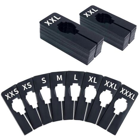 Lot de 40 portants rectangulaires en plastique noir pour vêtements -