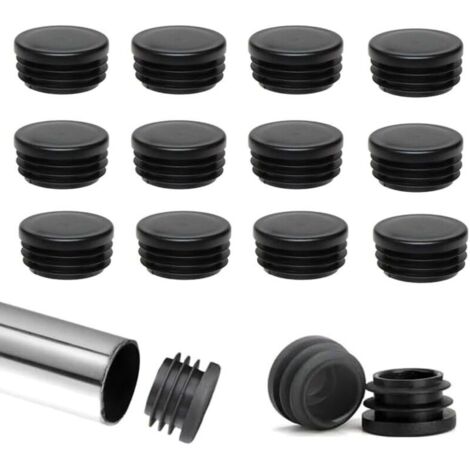 Lot de 40 s à Ailettes Ronds Protection Pied de Chaise 22MM en Plastique Rond Dextrémité de Tube Noir Glisse Meubles Chaise s en Plastique,Convient chaises, canapés