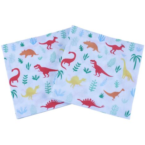 lot De 40  Serviettes En Papier Colores-serviette De Table Dinosaure Serviette De Table Animal,  Bricolage, Origami, Pour La Gastronomie, Annivers