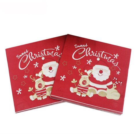 lot De 40  Serviettes En Papier Colores-serviettes De Table Cow-papier De Dcoration De Nol, Dcoration De Table, Runion De Famille