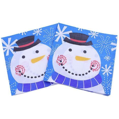 lot De 40  Serviettes En Papier Colores-serviettes De Table Cow-serviette En Papier Jetable Bonhomme De Neige Nol, Dcoration De Table, Runion De F