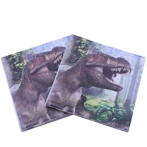 lot De 40  Serviettes En Papier Colores-serviettes De Table Dinosaures Animaux,  Bricolage, Origami, Pour La Gastronomie, Anniversaire, Mariage, D