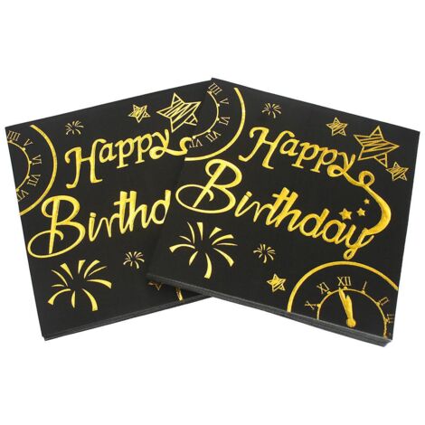 lot De 40 Serviettes En Papier Colores-serviettes De Table En Aluminium Happy Birthday,  Bricolage, Origami, Pour La Gastronomie, Anniversaire, Ma
