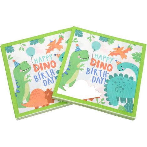 lot De 40 Serviettes En Papier Colores-serviettes De Table Imprimes En Couleurs Avec Animaux De Dessins Anims Et Dinosaures,  Bricolage, Origami,