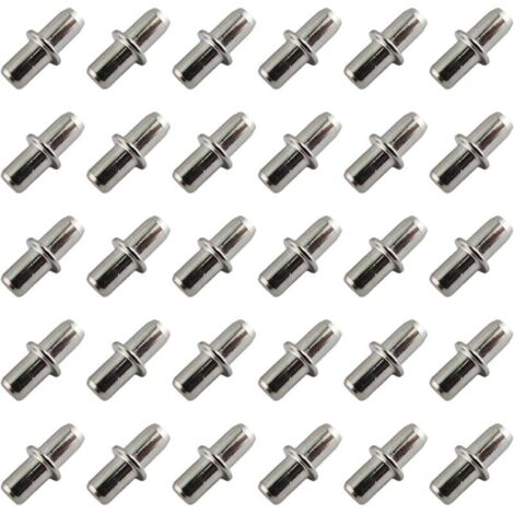 Lot de 40 support d'étagère 5 mm en nickel plaqué – Support d'étagère – Support de planche pour Meubles, Armoires,5 x 15mm