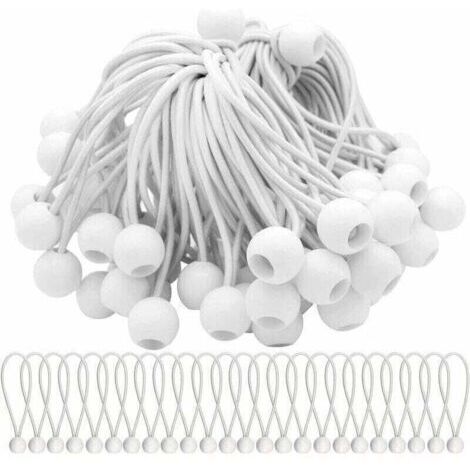 Lot de 40 Tendeur Elastique Cordons Élastiques avec Boules Sandow Elastique Boules Elastiques pour chapiteaux, tentes, bannières et bâches