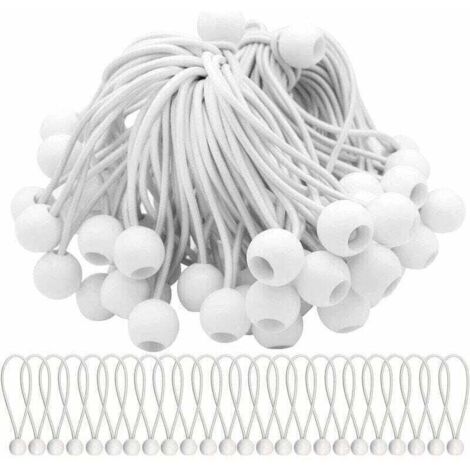 Lot de 40 Tendeur Elastique Cordons Élastiques avec Boules Sandow Elastique Boules Elastiques pour chapiteaux, tentes, bannières et bâches