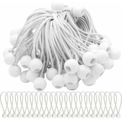 Lot de 40 Tendeur Elastique Cordons Élastiques avec Boules Sandow Elastique Boules Elastiques pour chapiteaux, tentes, bannières et bâches