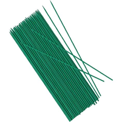 Lot de 40 tuteurs pour plantes de jardin, 45 cm, vert naturel