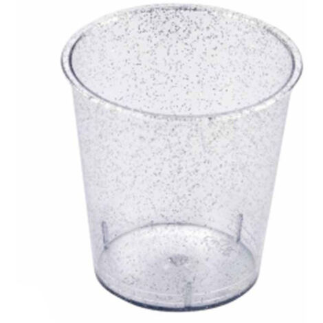 Lot de 40 Verrines en Plastique Réutilisable "Paillettes" 3cl Or
