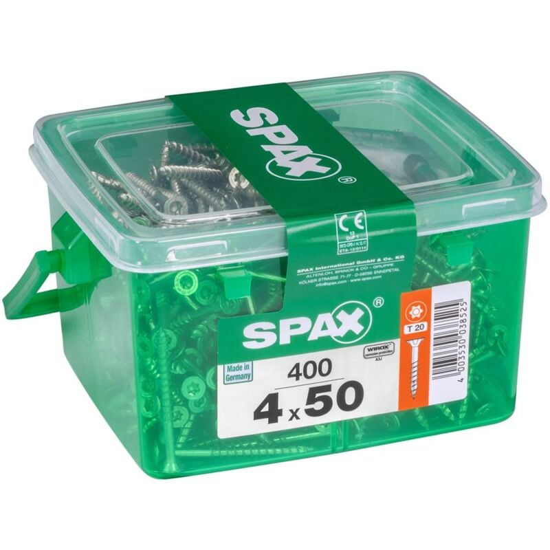 Lot de 400 vis acier tête fraisée torx Diam.4 mm x L.50 mm - Spax