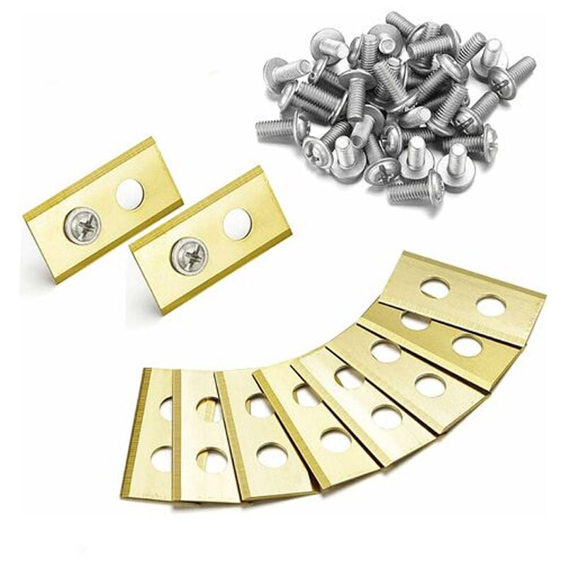 Lot de 45 lames en titane de rechange pour tondeuse robot Worx Landroid - Lames en titane de 1 mm de qualité supérieure et vis Dacromet améliorées