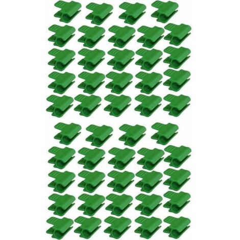 Lot de 48 colliers de serrage pour tuyau de jardin, accessoires de film d'abri de jardin, diamètre extérieur 16 mm, clips en plastique serre, Vert